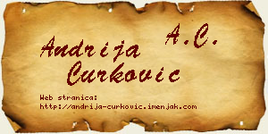 Andrija Ćurković vizit kartica